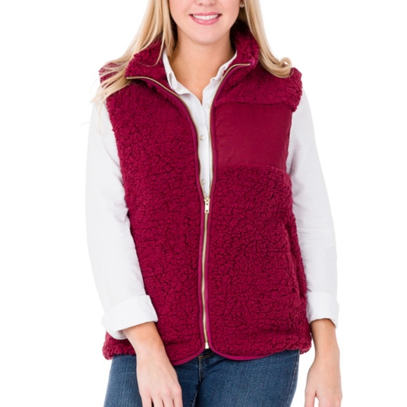 Denim, Boots, and Bling Jackets & Blazers - Camden Vest in Burgundy Denim, Boots, and Bling Jackets & Blazers - Camden Vest in Burgundy